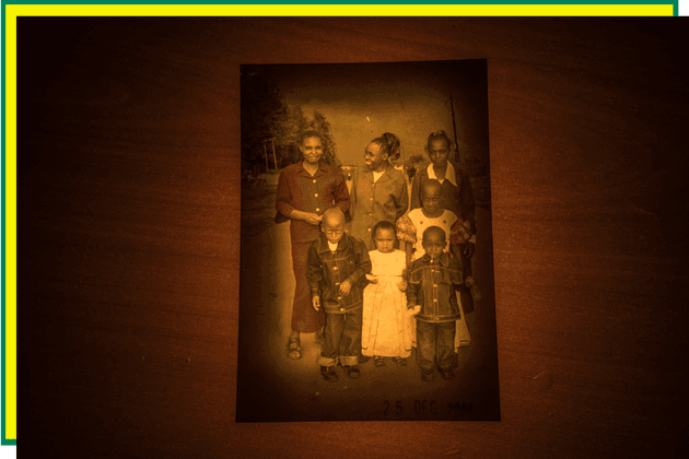 Stephen Thuo Nyoike with his family as a child