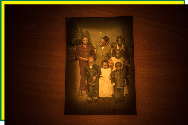 Stephen Thuo Nyoike with his family as a child