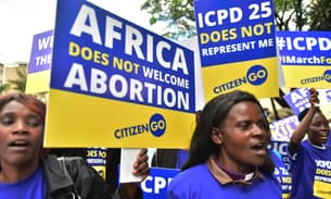 Anti-abortion activists protest in Nairobi, Kenya