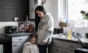 Gemma Carter with her daughter in the kitchen