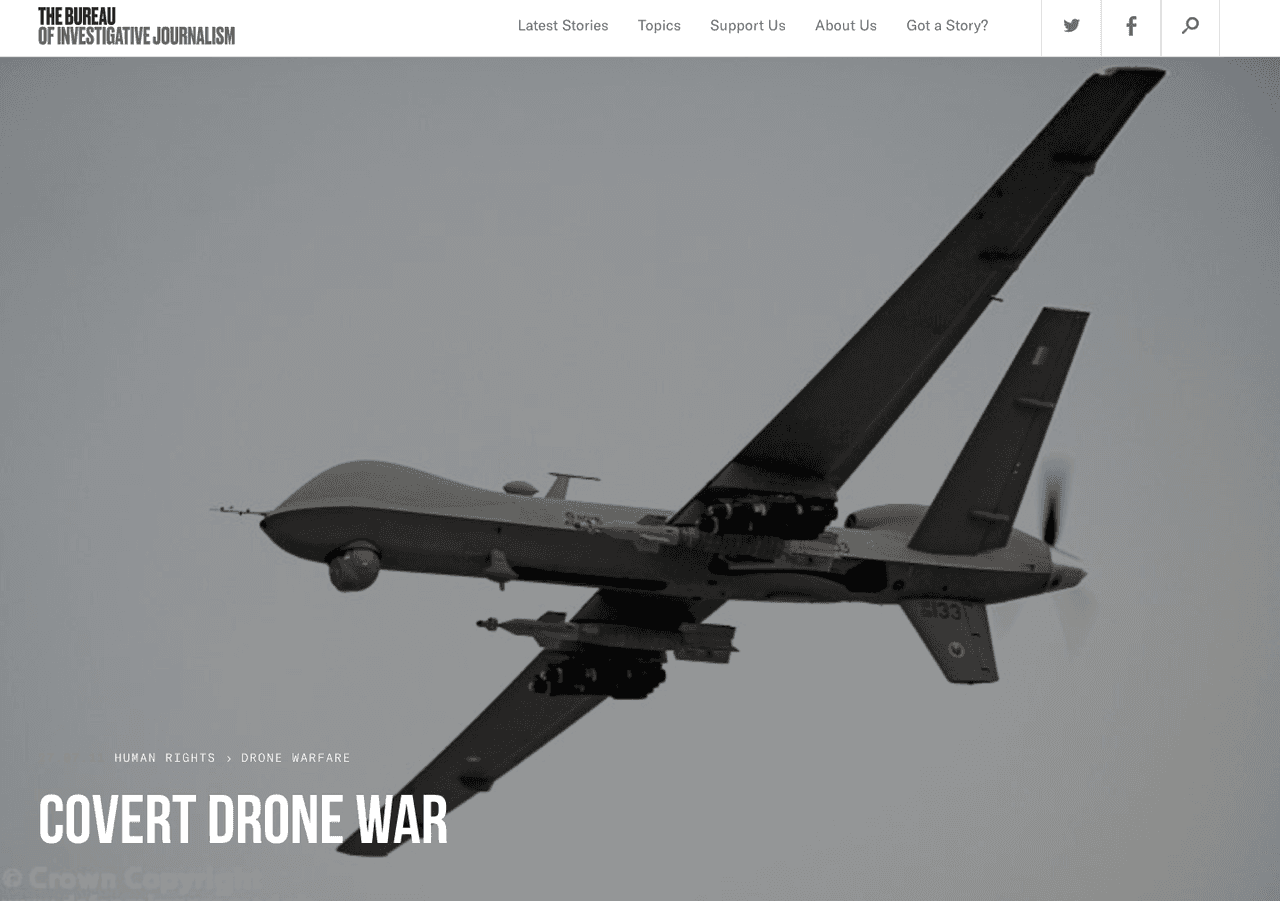 An image of the Bureau's first drone article, in July 2011